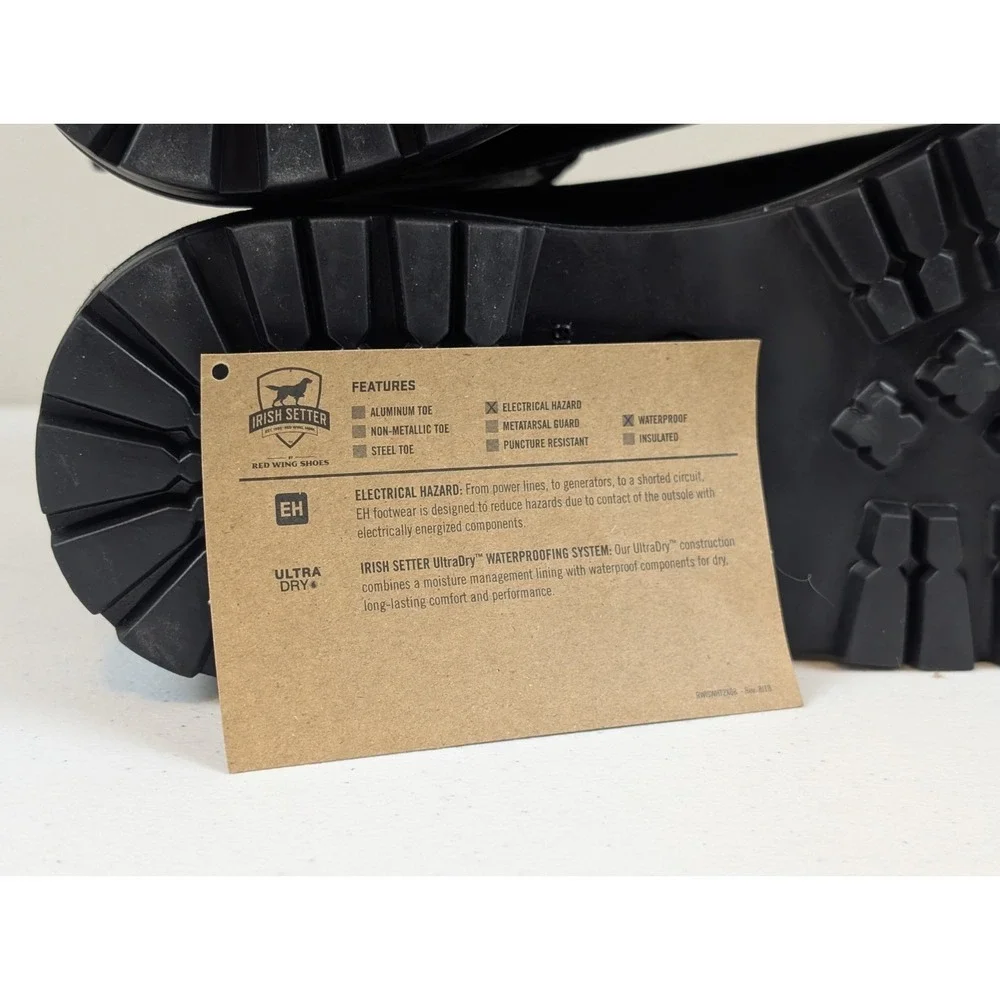 Irish Setter Work Boots Men 10.5D Black 83671 Waterproof EH Lug Sole New No Box